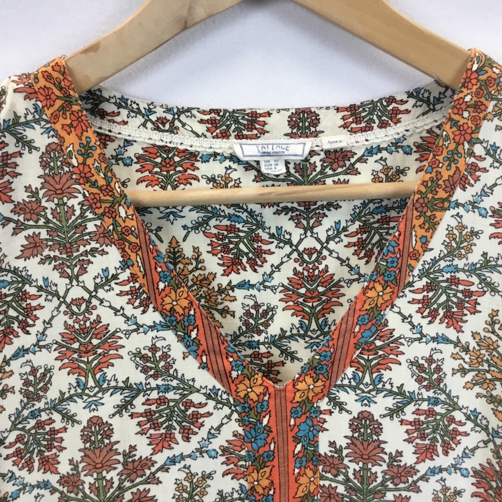 Fat Face Lila Boheme Trapeze Boho Dress Orange Western Festival Size 6 - Picture 8 of 12